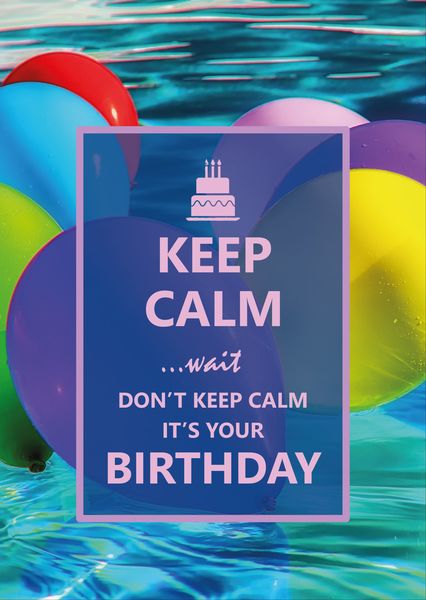 Keep calm birthday postcard ke114c