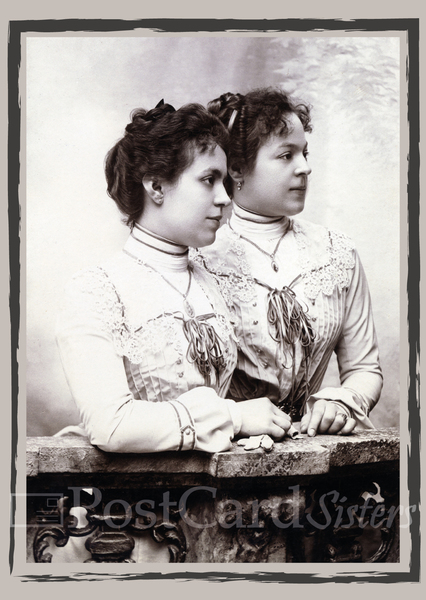 Vintage ladies postcard fp107w 01
