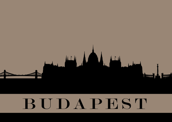 City silhouette postcard budapest kc11