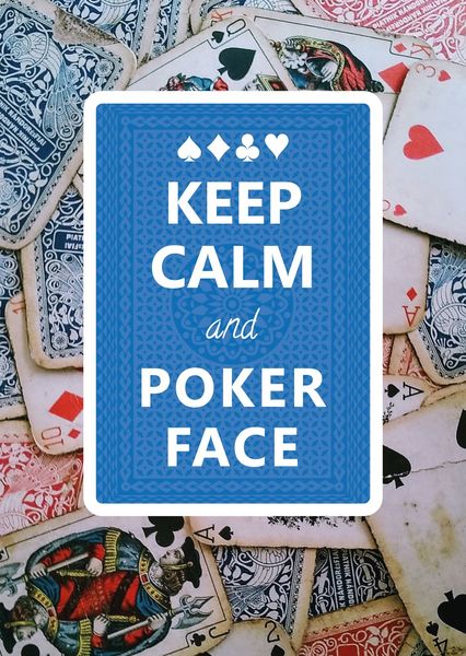 Keep calm poker face postcardsisters ke102c