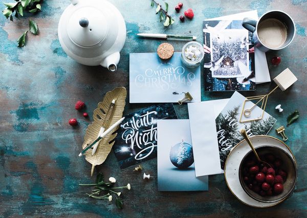 Christmas postcard writing coffee cm120c