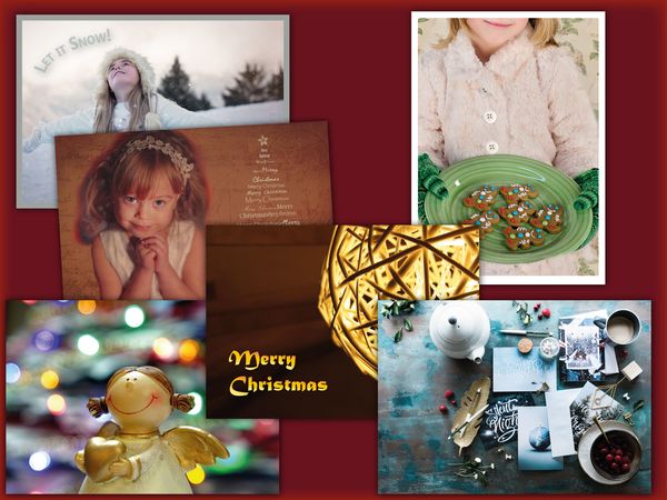 Christmas 6 pcs postcard bundle pack15c