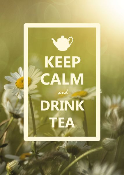 Keep calm and drink tea postcard ke105c