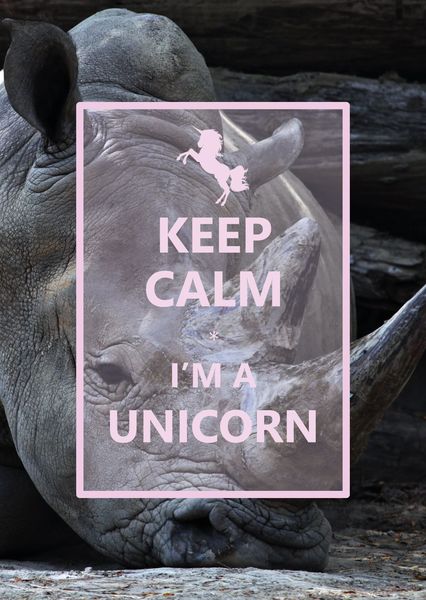 Keep calm im a unicorn postcard ke112c
