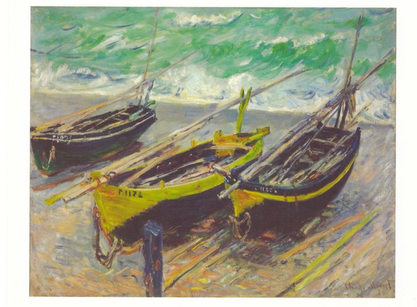 Monet boats postcard mng103