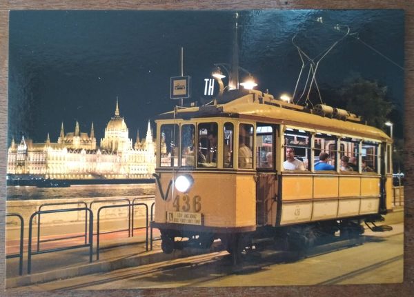 Vintage tram postcard top114c